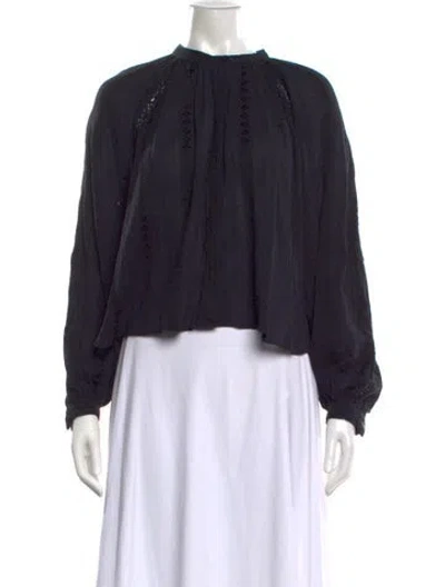 Pre-owned Isabel Marant Étoile Crew Neck Long Sleeve Blouse In Blue