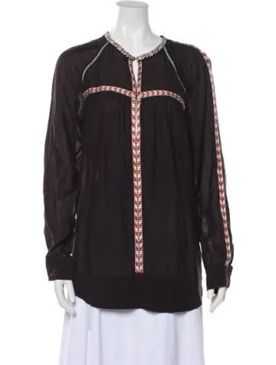 Pre-owned Isabel Marant Étoile Crew Neck Long Sleeve Blouse In Gray