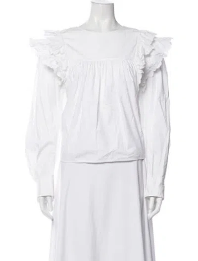 Pre-owned Isabel Marant Étoile Crew Neck Long Sleeve Blouse In Neutrals