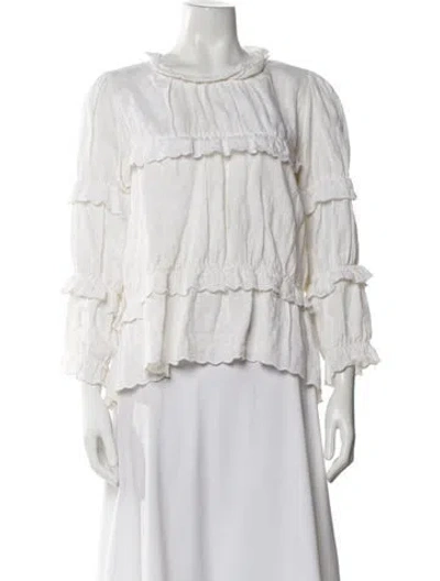 Pre-owned Isabel Marant Étoile Crew Neck Long Sleeve Blouse In Neutrals