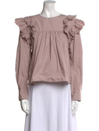 Pre-owned Isabel Marant Étoile Crew Neck Long Sleeve Blouse In Pink