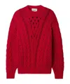 Isabel Marant Étoile Lenza Open-knit Cotton-blend Sweater In Red