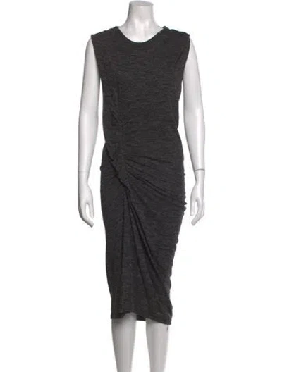 Pre-owned Isabel Marant Étoile Crew Neck Midi Length Dress In Black