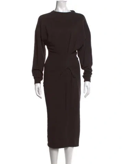 Pre-owned Isabel Marant Étoile Crew Neck Midi Length Dress In Gray