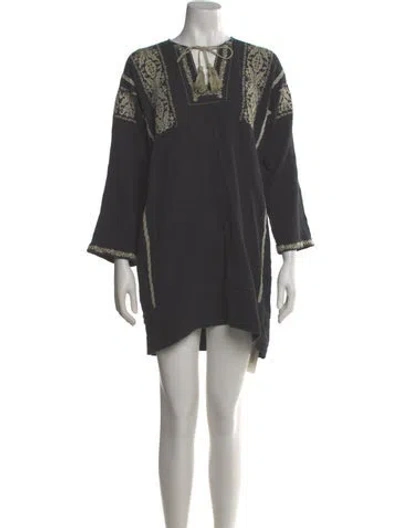 Pre-owned Isabel Marant Étoile Crew Neck Mini Dress In Black