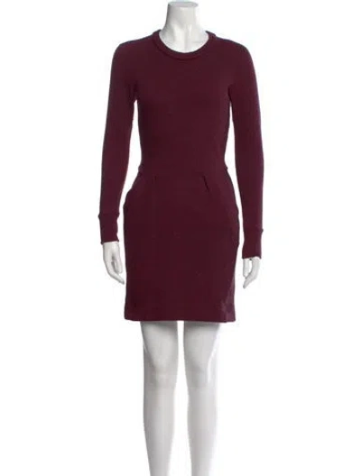 Pre-owned Isabel Marant Étoile Crew Neck Mini Dress In Burgundy