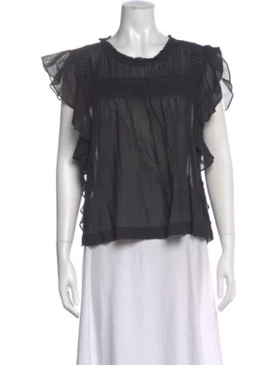 Pre-owned Isabel Marant Étoile Crew Neck Short Sleeve Blouse In Gray