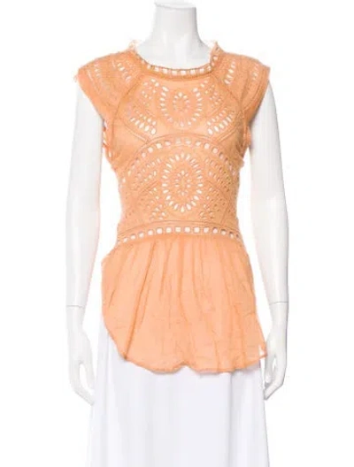 Pre-owned Isabel Marant Étoile Crew Neck Short Sleeve Blouse In Neutral