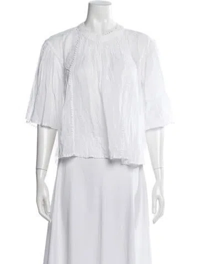 Pre-owned Isabel Marant Étoile Crew Neck Short Sleeve Blouse In Neutral