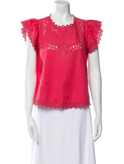Pre-owned Isabel Marant Étoile Crew Neck Short Sleeve Blouse In Pink