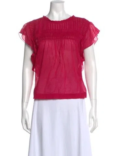 Pre-owned Isabel Marant Étoile Crew Neck Short Sleeve Blouse In Pink