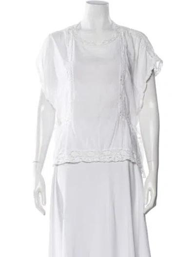 Pre-owned Isabel Marant Étoile Crew Neck Short Sleeve Blouse In White
