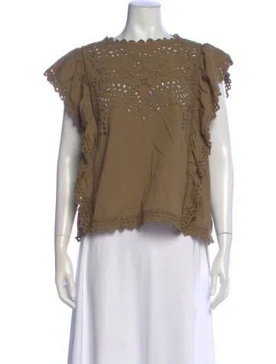 Pre-owned Isabel Marant Étoile Crew Neck Short Sleeve Top In Green