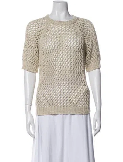 Pre-owned Isabel Marant Étoile Crew Neck Short Sleeve Top In Neutrals