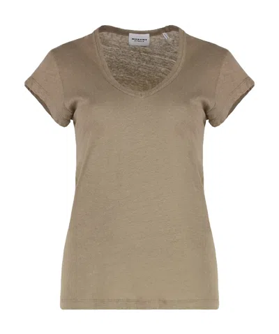 Isabel Marant Étoile Crew Neck T-shirt In Green