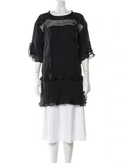 Pre-owned Isabel Marant Étoile Crew Neck Three-quarter Sleeve Blouse In Black