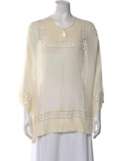 Pre-owned Isabel Marant Étoile Crew Neck Three-quarter Sleeve Blouse In Neutral