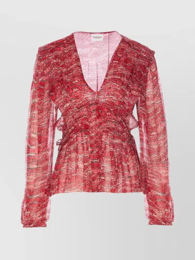 ISABEL MARANT ÉTOILE CREWNECK BUTTON DETAILING SHEER FABRIC TOP