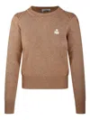Isabel Marant Étoile Crewneck Sweater With Logo In Brown