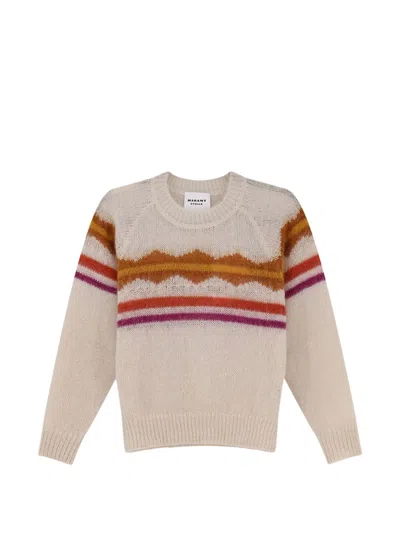Isabel Marant Étoile Crew-neck Wool Sweater With Geometric Patterns Marant Etoile In Neutral
