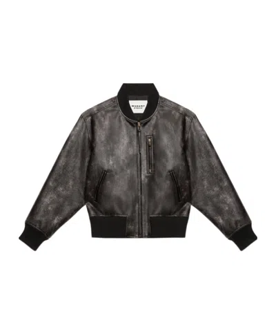 Isabel Marant Étoile Isabel Marant Etoile Crisley Leather Bomebr In Black