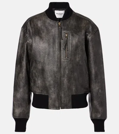 ISABEL MARANT ÉTOILE CRISLEY FAUX LEATHER BOMBER JACKET