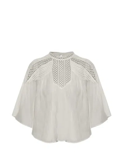 Isabel Marant Étoile Crochet-knit Pintuck Top In White
