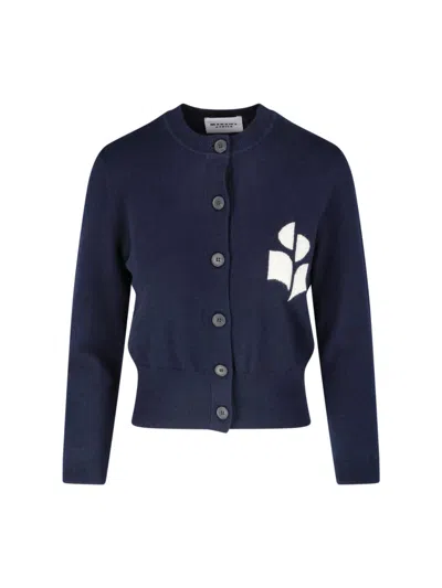 Isabel Marant Étoile Cropped Button-up Sweater In Blue