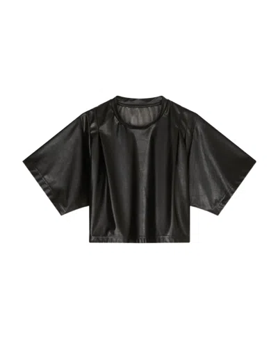 Isabel Marant Étoile Cropped Faux-leather Top In Black