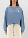 Isabel Marant Étoile Cropped Knitwear Drawstring Hem In Blue