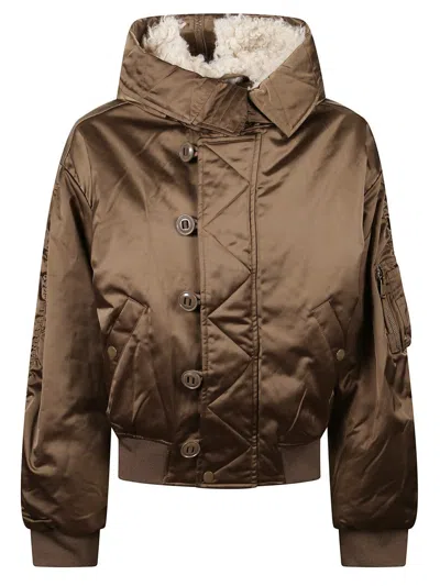 ISABEL MARANT ÉTOILE CROPPED SHINY JACKET WITH HIGH COLLAR