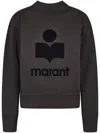 Isabel Marant Étoile Cropped Sweater With Bold Logo Design And Ribbed Cuffs In Brown