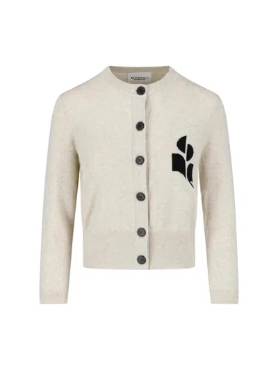 Isabel Marant Étoile Cropped Sweater With Button-down Front In Neutral