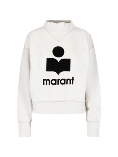 Isabel Marant Étoile Cropped Sweater With V-stitch Detail In Neutral