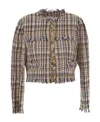 Isabel Marant Étoile Cropped Tweed Jacket In Gray