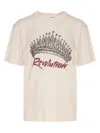 Isabel Marant Étoile Crewneck Graphic Print Short Sleeves Top In Pink