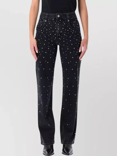 ISABEL MARANT ÉTOILE CRYSTAL EMBELLISHED DENIM TROUSERS