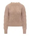 Isabel Marant Étoile Puff-sleeve Open-knit Sweater In Brown
