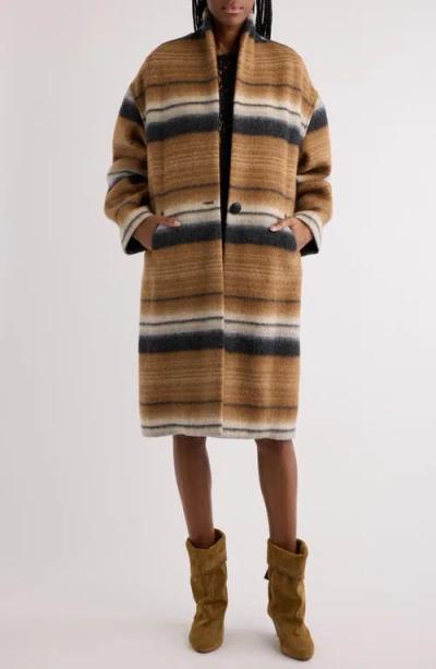 ISABEL MARANT ÉTOILE ISABEL MARANT ÉTOILE DABY MIXED STRIPE WOOL BLEND COAT
