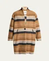 Isabel Marant Étoile Daby Stripe Overcoat In Camel