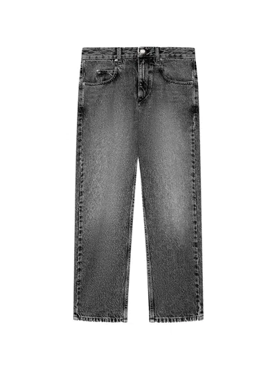 Isabel Marant Étoile Dakota Acid-wash Straight-leg Jeans In Gray