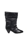 Isabel Marant Étoile Slouchy Mid-calf Boots With Pointed Toe In Black
