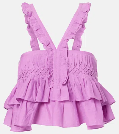 Isabel Marant Étoile Daliana Cotton-blend Top In Pink