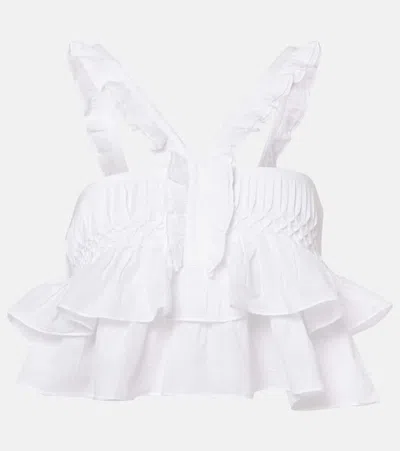 ISABEL MARANT ÉTOILE DALIANA RUFFLED COTTON-BLEND TOP