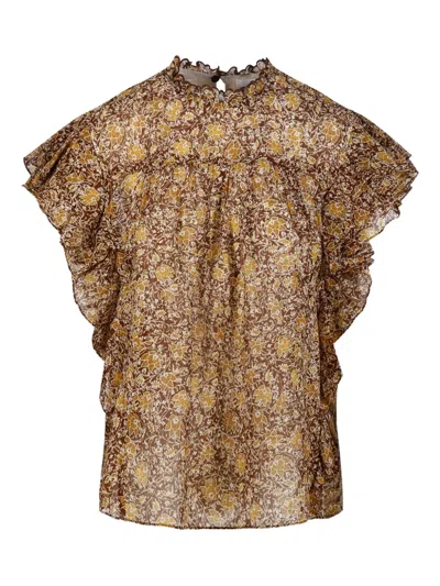 Isabel Marant Étoile Daliyane Floral-print Blouse In Animal Print