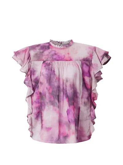 Isabel Marant Étoile Daliyane Ruffled Blouse In Purple