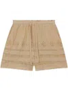 Isabel Marant Étoile Isabel Marant Etoile Damina Khaki Embroidered Shorts In Neutrals