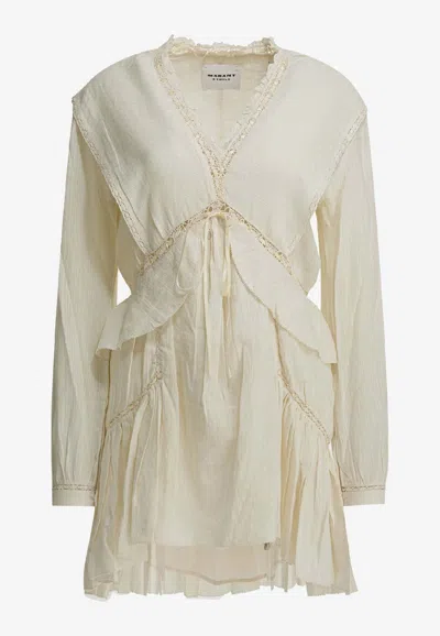 Isabel Marant Étoile Damya V-neck Mini Dress In Nude