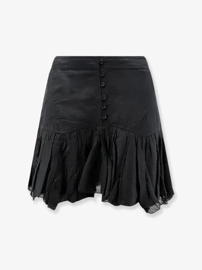 Isabel Marant Étoile Daneen Cotton Viscose Mini Skirt Ruffles In Black