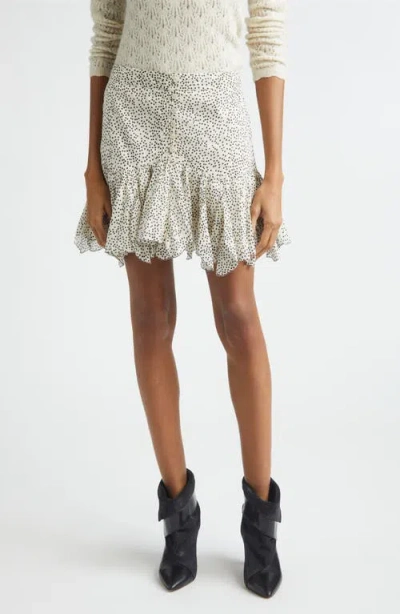 Isabel Marant Étoile Daneen Ruffle Cotton Miniskirt In Gray